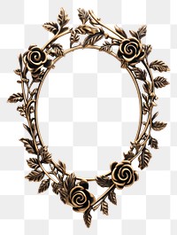 PNG Black gold rose oval design frame vintage necklace jewelry flower
