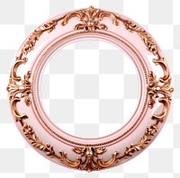 PNG Pink gold ceramic circle Renaissance frame vintage jewelry locket photo.