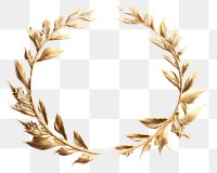 PNG Leafs gold circle white background.