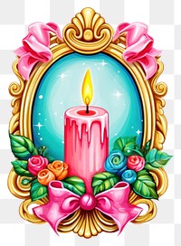 PNG  Candle printable sticker celebration anniversary illuminated.