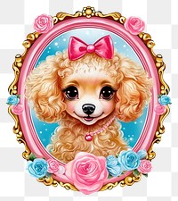 PNG  Cute poodle printable sticker mammal animal pet.