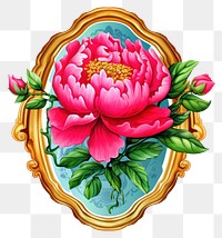 PNG  Peony printable sticker pattern flower plant.