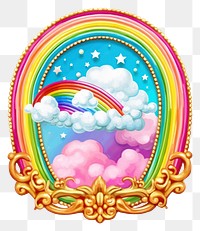 PNG  Rainbow over the cloud printable sticker pattern creativity cartoon.