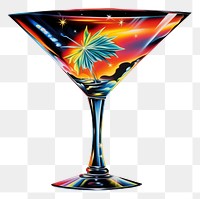 PNG Cocktail glass martini drink black background.