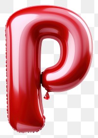 PNG 3D Balloon P letter text white background ketchup.