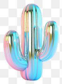 PNG 3d illustration in surreal abstract style of cactus plant purple nature.