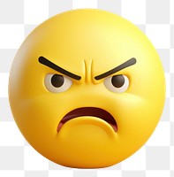 PNG  Angry emoji yellow face anthropomorphic representation frustration.