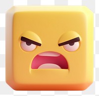 PNG  Angry emoji face toy representation cosmetics.