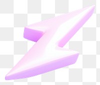 PNG  Icon Lightning purple symbol illuminated.