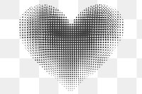 Black heart png halftone element effect, transparent background