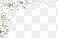 PNG White floral border flower backgrounds pattern.