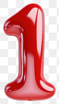 PNG Number 1 shape balloon red white background