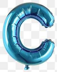 PNG Blue letter C balloon white background inflatable.
