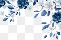 PNG  Blue floral border flower backgrounds pattern