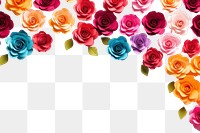 PNG  Colorful rose flowers border backgrounds pattern petal.