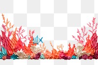 PNG  Coral reef border flower paper white background.