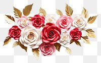 PNG  Pink red white roses floral border flower pattern petal.