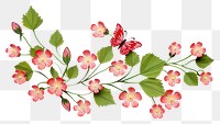 PNG Strawberry floral border flower blossom plant.