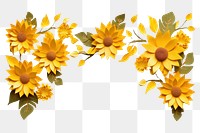 PNG Sunflower floral border backgrounds petal plant.