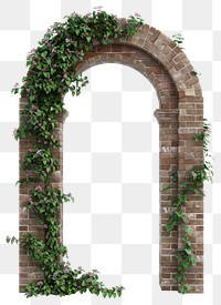 PNG Brick wall arch architecture flower