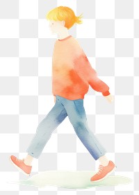 PNG  Kid walking white background exercising skateboard.