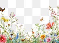 PNG Insect border with flowers nature butterfly outdoors