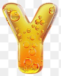 Letter Y yellow honey white background.
