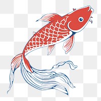 PNG Koi fish flag animal sketch carp.