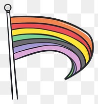 PNG Pride flag doodle sketch drawing.
