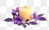 PNG Aromatherapy candle flower purple plant.