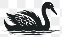 PNG  Swan stencil animal bird.
