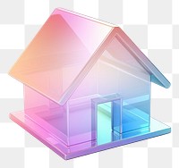 PNG 3d render home icon holographic white background architecture futuristic.