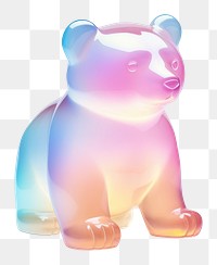 PNG Bear figurine white background representation.