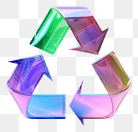 PNG 3d render recycle icon holographic white background recycling jewelry.