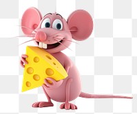 PNG Mouse holding cheese cartoon animal mammal.