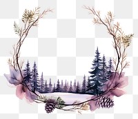 PNG Vintage drawing winter forest flower circle purple.