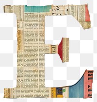 Magazine paper letter E collage text art.