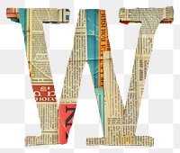 Magazine paper letter W alphabet collage number.