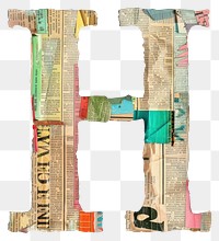 Magazine paper letter H collage text art.
