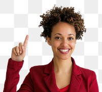 PNG Business woman pointing up portrait smiling smile.