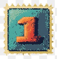 PNG Postage stamp cut pixel art text creativity.