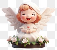 PNG Happy angel statue figurine white cute.