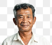 PNG Thai old man with short wavy hair portrait photography adult.