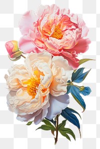 PNG Fully bloomed peonies blossom flower petal.
