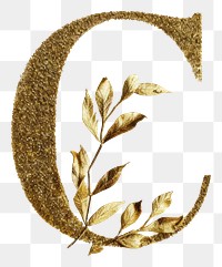 PNG Text plant font gold.