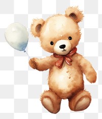 PNG Teddy bear running balloon toy representation.