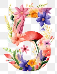PNG Flower number plant text