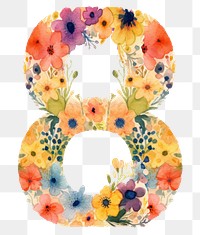 PNG Pattern flower number text.