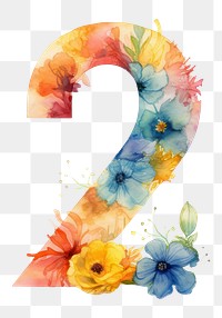 PNG Flower number text white background