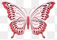 PNG Butterfly art pattern white background.